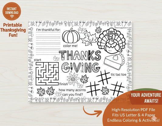 Thanksgiving Activity Placemat