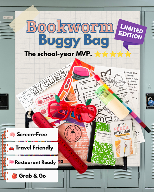 Bookworm Activity Kit for Kids | School-Themed Screen-Free Fun | Buggy Box Co.