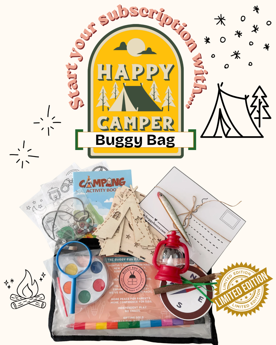 Buggy Box Co. Kids Activity SUBSCRIPTION - Monthly Screen-Free Craft Kits