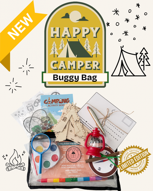 Happy Camper Activity Kit for Kids | Summer Camp-Themed Screen-Free Fun | Buggy Box Co.
